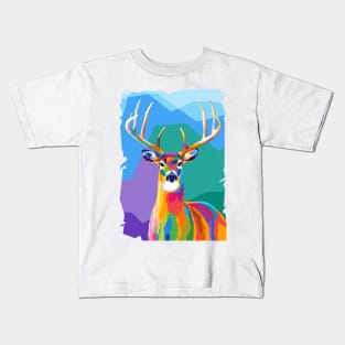 Deer Wpap Art Kids T-Shirt